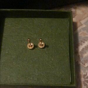 Elegant Gold Flat Back Stud Earrings by TupMi. NWOT.